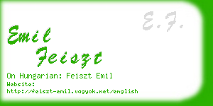 emil feiszt business card